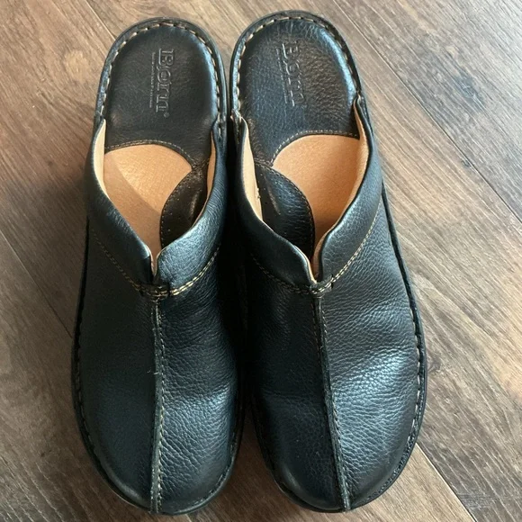 Born Black Leather Clog Mule Slip On Comfort Shoes Womens 10 M Eclectic Grandpa - Picture 8 of 8